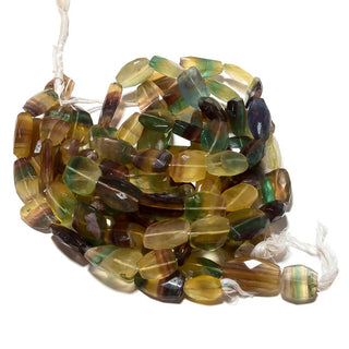 Natural Yellow Fluorite Tumbles, Faceted Fluorite Nugget Tumble Beads, 20mm To 25mm Beads, Sold As 14 Inch Strand, SKU-SS31