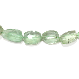 Green Fluorite Tumbled Beads, Faceted Fluorite Nugget Beads, 12 To 22mm Beads, Sold As 7 Inch And 14 Inch, SKU-SS37