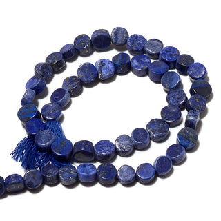 Lapis Lazuli Beads, Lapis Coin Beads, Natural Lapis Beads, 9mm Lapis Coin Beads, 12 Inch Strand, SKU-SS61