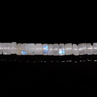 5 Strands Wholesale Rainbow Moonstone Tyre Beads, 5mm Beads, Natural Moonstone Beads, 13 Inch Strand, SKU-SS133