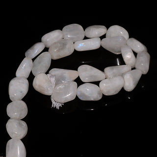 Rainbow Moonstone Tumbles, Nugget Beads, 12mm To 18mm Beads, Natural Moonstone Beads, 16 Inch Strand, SKU-SS139