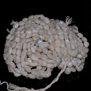 Rainbow Moonstone Tumbles, Nugget Beads, 12mm To 18mm Beads, Natural Moonstone Beads, 16 Inch Strand, SKU-SS139