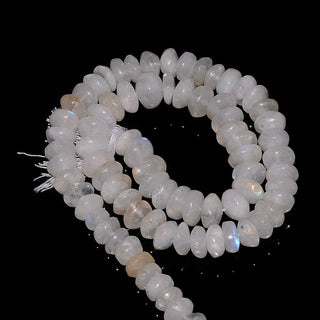 Rainbow Moonstone Rondelle Beads, 7mm Rondelles, Natural Moonstone Beads, 13 Inch Strand