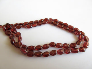 5 Strands Wholesale Mozambique Garnet Beads, Garnet Oval Beads, Smooth Garnet Beads, 9mm To 5mm Each, 16 Inch Strand, SKU-6731
