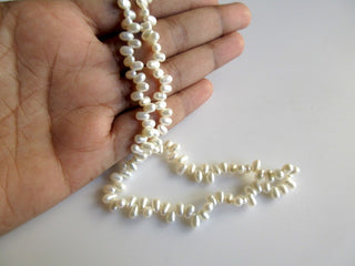 Pearl Briolettes, Fancy Pearl, Fresh Water Pearls, Loose Pearls, Ivory Pearls, 8 Inches, 8mm Each, SKU-FP3