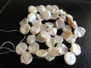 Fancy Pearls, Coin Pearl, Fresh Water Pearls, Loose Pearls, Ivory Pearls, 7 Inches, 12x14mm To 14x18mm Each, SKU-FP4