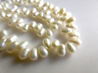 Pearl Briolettes, Fancy Pearl, Fresh Water Pearls, Loose Pearls, Ivory Pearls, 8 Inches, 8mm Each, SKU-FP3