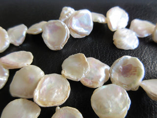 Fancy Pearls, Coin Pearl, Fresh Water Pearls, Loose Pearls, Ivory Pearls, 7 Inches, 12x14mm To 14x18mm Each, SKU-FP4