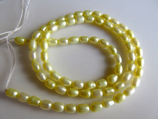 Seed Pearls, Fresh Water Pearls, Loose Pearls, Fancy Pearls, Yellow Pearls, 15 Inches, 4x5mm Each, SKU-FP6