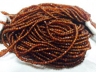 5 Strands Hessonite Garnet Beads, Faceted Rondelle Beads, 3mm Beads, 13 Inch Strand, SKU-61