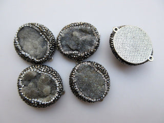 1 Pieces Druzy Connector, Crystal Rhinestone Pave, Gemstone Connector, Jewelry Connector, 30mm, SKU-TC1