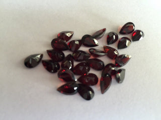 10x7mm Pear Shaped Wine Red Faceted Garnet Loose Gemstones, Sold As 10 Pieces/20 Pieces, SKU-G3