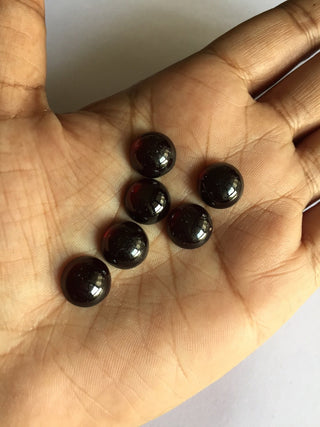 10 Pieces Wholesale 11x11mm Each Garnet Round Shaped Smooth Flat Back Loose Cabochons SKU-G9