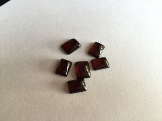 50 Pieces Wholesale 8X6mm Each Natural Garnet Rectangle Shaped Smooth Flat Back Loose Cabochons SKU-G10