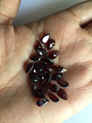 10x7mm Pear Shaped Wine Red Faceted Garnet Loose Gemstones, Sold As 10 Pieces/20 Pieces, SKU-G3