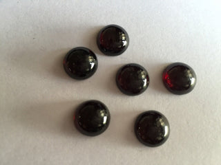 10 Pieces Wholesale 11x11mm Each Garnet Round Shaped Smooth Flat Back Loose Cabochons SKU-G9