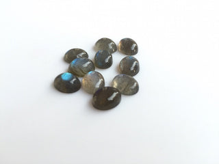 10x8mm Each Oval Shaped Black with Flashes of blue Labradorite Loose Cabochons, Sold As 10 Pieces/50 Pieces, L6