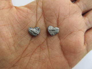 2 Pieces Matched Pairs Heart Shaped Raw Loose Diamond Personalised Jewelry, 8x10mm Natural Rough Diamond For Jewelry, SKU-DD03