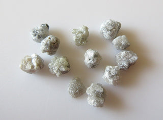 10 Pieces White/Grey Raw Diamonds, 5mm Rough Uncut Loose Diamond For Jewelry, SKU-DD63