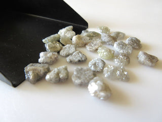 10 Pieces 7mm Each Wholesale White/Grey Raw Flat Rough Diamonds, Natural Uncut Loose Diamond For Jewelry, SKU-DD42