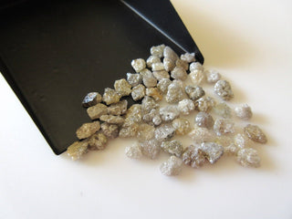 2 Pieces 5mm Each Light Brown Flat Raw Rough Uncut Diamond Loose, Natural Uncut Loose Diamond For Jewelry, SKU-DD35