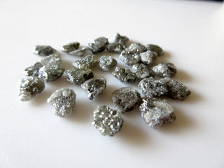 7mm Flat Grey Raw Rough Uncut Diamonds, Natural Grey Diamond Perfect for Bezel And prong Setting, Sold As 1/2/5/10 Pieces, DD39