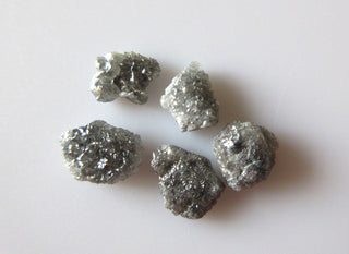 7mm Flat Grey Raw Rough Uncut Diamonds, Natural Grey Diamond Perfect for Bezel And prong Setting, Sold As 1/2/5/10 Pieces, DD39