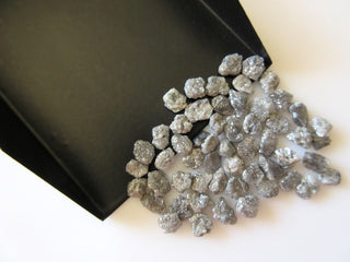 2 Pieces/10 Pieces 5mm Flat Grey Raw Rough Uncut Earth Mined Diamond Loose Perfect for Bezel And Prong Setting