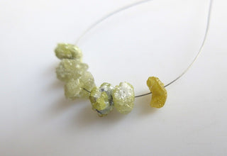 Yellow Raw Diamond Tyres, Rough Diamond, Natural Diamond, Raw Diamonds, Approx 5mm Each, 6 Pieces, SKU-DD02