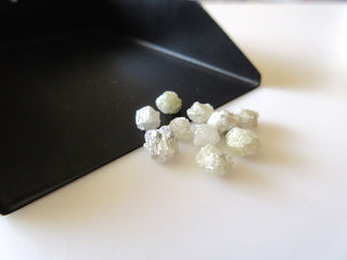 5 Pieces 5mm White Raw Rough Diamonds, Uncut Loose Diamonds For Making Jewelry SKU-DD64