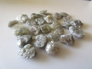 10 Pieces 7mm Each Wholesale White/Grey Raw Flat Rough Diamonds, Natural Uncut Loose Diamond For Jewelry, SKU-DD42
