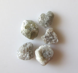 5 Pieces 7mm Each White/Grey Raw Rough Flat Uncut Loose Diamonds, Natural Rough Diamond Loose For Jewelry, SKU-DD42