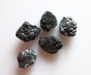 10 Pieces Black Flat Raw Rough Uncut Diamonds, 7mm each Natural Loose Diamonds SKU-DD43