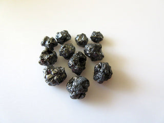 5 Pieces 5mm Each Black Raw Rough Diamonds, Natural Uncut Diamond Loose For Jewelry, SKU- DD45