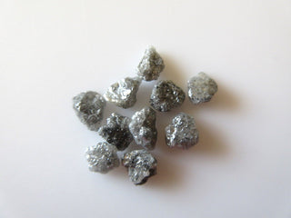 2 Pieces/10 Pieces 5mm Flat Grey Raw Rough Uncut Earth Mined Diamond Loose Perfect for Bezel And Prong Setting