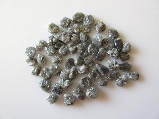 2 Pieces/10 Pieces 5mm Flat Grey Raw Rough Uncut Earth Mined Diamond Loose Perfect for Bezel And Prong Setting