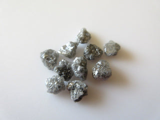 2 Pieces/10 Pieces 5mm Flat Grey Raw Rough Uncut Earth Mined Diamond Loose Perfect for Bezel And Prong Setting