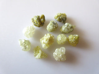 5 Pieces Raw Rough Yellow Diamonds, 5mm Each Uncut Diamonds For Making Jewelry SKU-DD65