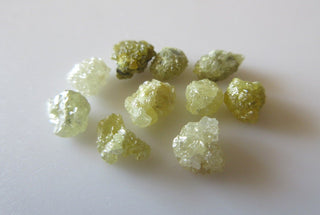 10 Pieces 5mm Each Yellow Color Raw Rough Uncut Diamonds, Natural Rough Loose Diamond For Jewelry SKU-DD65