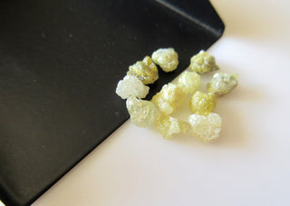 5 Pieces Raw Rough Yellow Diamonds, 5mm Each Uncut Diamonds For Making Jewelry SKU-DD65
