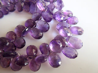 Huge Amethyst Pear Faceted Beads, 8mm To 12mm Amethyst Pear Briolettes, Wholesale Price, 8 Inch Strand