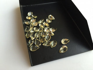 25 Pieces 8x5mm Each Lemon Quartz Faceted Oval Shaped Loose Gemstones For Jewelry SKU-LQ5