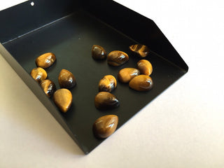 25 Pieces 10x7mm Each Smooth Tigers Eye Pear Shaped Brown Color Loose Cabochons SKU-TI3