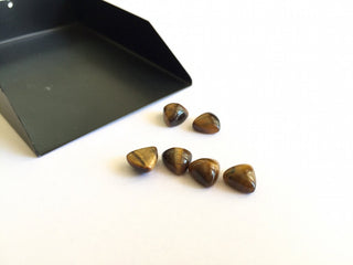 25 Pieces 7x7mm Each Tigers Eye Trillion Shaped Smooth Flat Back Brown Loose Cabochons SKU-TI4