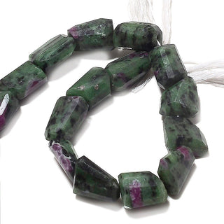 Huge Ruby Zoisite Step Cut Tumble, Ruby Zoisite Nugget Beads, Faceted Ruby Zoisite, 17mm To 20mm, Sold As 5 Inch & 10 Inch Strand, SKU-AA65