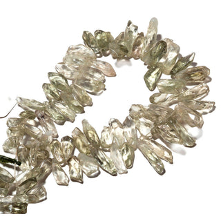 Raw Green Amethyst Bead, Natural Gemstones, Rough Amethyst Beads, 23mm To 28mm Beads, 7 Inch Half Strand, SKU-AA80