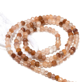 50 Strands Wholesale Golden Rutile Quartz Beads, 3.5mm Copper Rutile Faceted Rondelles, 13.5 Inches Each, SKU-WS314