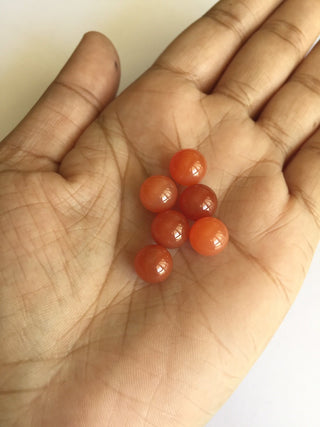18 Pieces 10mm Each Red Onyx Smooth Ball Shaped Loose Cabochons SKU-RO2