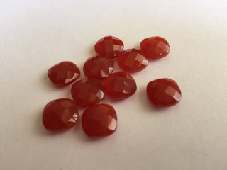 6 Pieces 10x10mm Each Red Onyx Faceted Cushion Shaped Loose Gemstones RO4