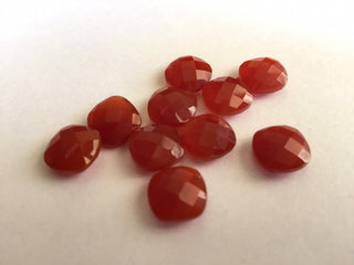 6 Pieces 10x10mm Each Red Onyx Faceted Cushion Shaped Loose Gemstones RO4